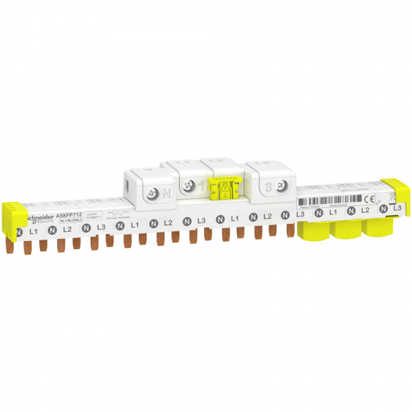 Schneider Electric Шинка греб. 3(P+N) (NL1NL2NL3…(шаг 9мм)) для iDPN iCV40 iDIFK 63А 12 мод с ввод.