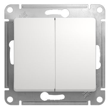 Systeme Electric Glossa Бел Переключатель 2-клавишный, сх.6, 10АХ