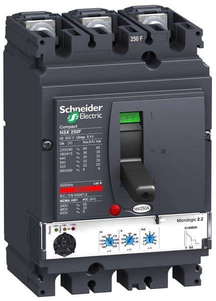 Schneider Electric Compact NSX 250F Автоматический выключатель Micrologic 2.2 160A 3P 3Т