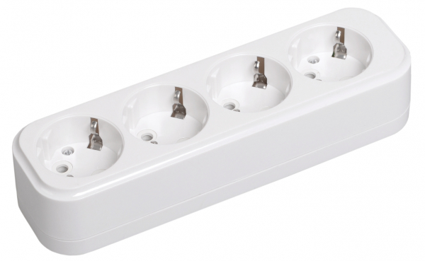 IEK Розетка переносная разб. К04 4 места CLASSIC