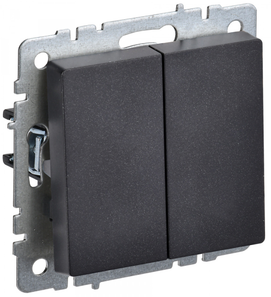 IEK BRITE BASE Черный Выключ. 2-кл прох 10А ВС10-2-6-БрЧ