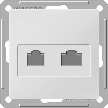 Systeme Electric Wessen 59 Бел Розетка 2-ая ТЛФ + компьютерная 5е (RJ11+RJ45)