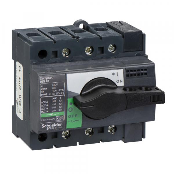 Schneider Electric Interpact INS/INV Выключатель-разъединитель 3P 40А рукоятка спереди