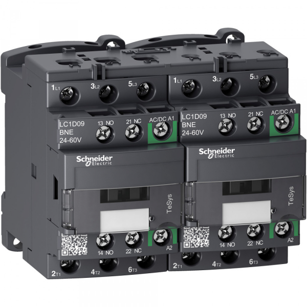 Schneider Electric TeSys D Контактор реверсивный D 3P AC3 440В 9A, катушка управления 24-60В AC/DC, зажим под винт