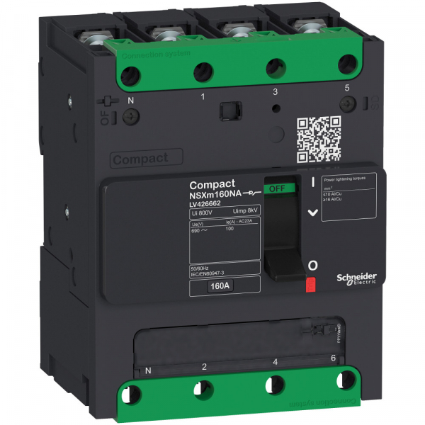 Schneider Electric Compact NSXm Выключатель-разъединитель 4P 100NA каб.наконеч./шины