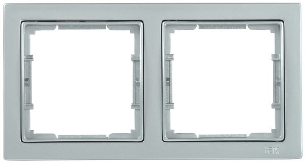 IEK РУ-2-БС Рамка двухместная квадратная BOLERO Q1 серебряный