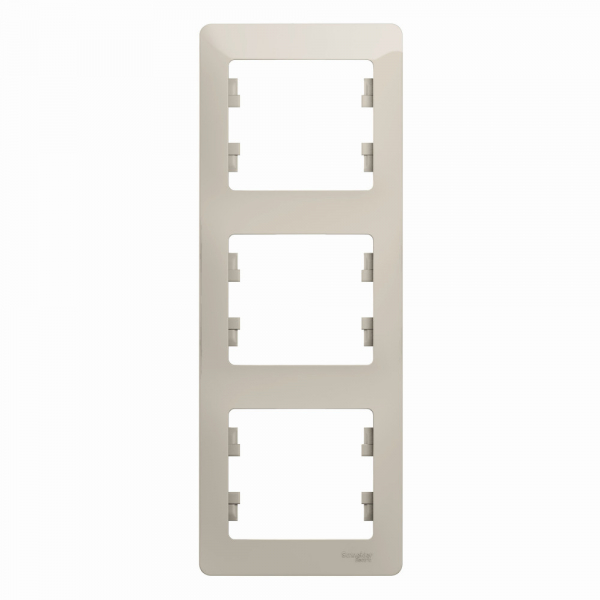 Systeme Electric Glossa Молочный Рамка 3-ая, вертикальная