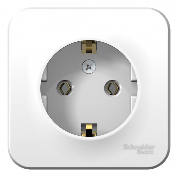 Systeme Electric Blanca наруж Бел Розетка с/з без шторок 16А, 250В, изолир. пластина