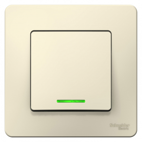 Systeme Electric Blanca внутр Молочный Выключатель 1-клавишный с подсветкой, 6А, 250B