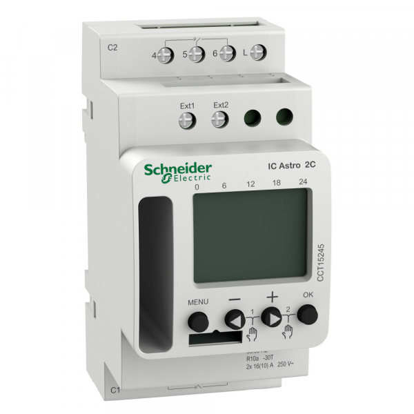 Schneider Electric Астрономическое реле времени ic astro 2с, 2 выхода, поддержка bt модуля (excluded)