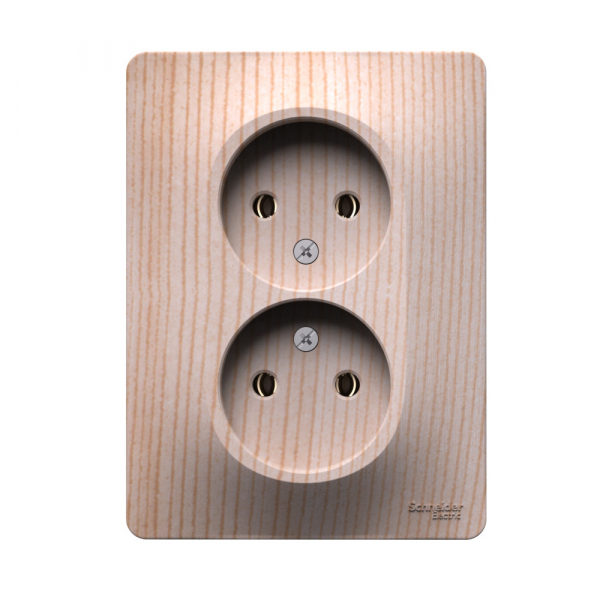 Systeme Electric Glossa Сосна Розетка двойная без заземления,16А, в сборе
