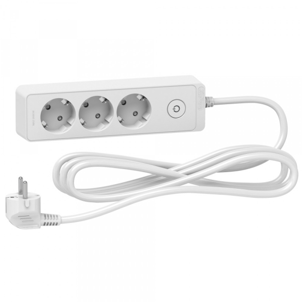 Schneider Electric Unica Extend Бел Удлинитель 3 розетки 2К+З, кабель 3м