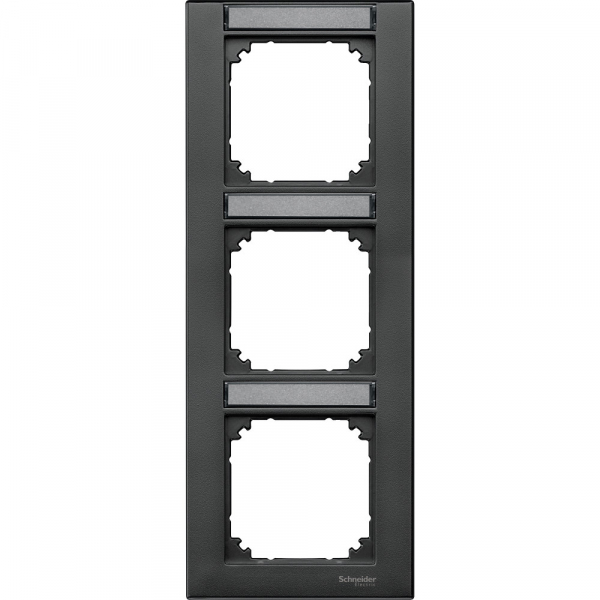 Schneider Electric Merten SM Антрацит Рамка 3-ая с полем для надписи вертикальная (MTN476314)