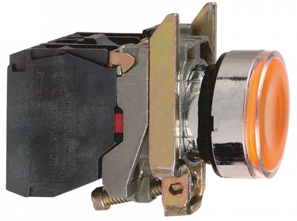 Schneider Electric XB4 Кнопка 22мм 220В с возвратом, с подсветкой XB4BW3565