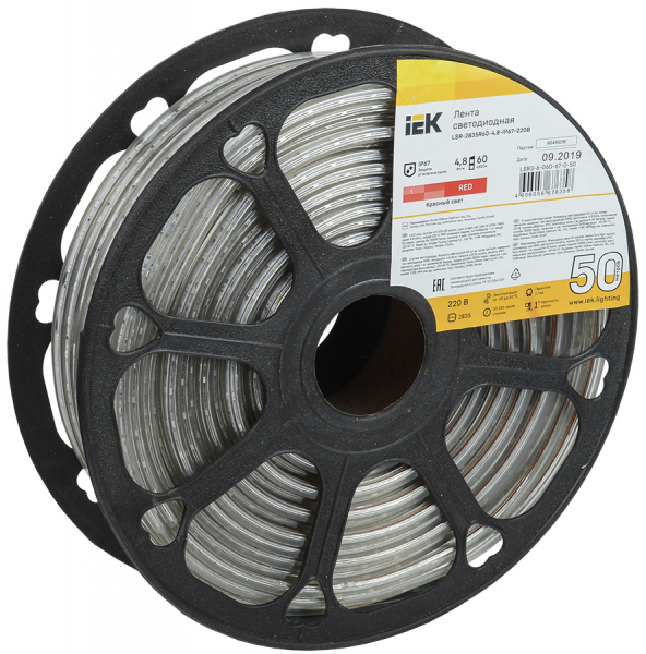 IEK Лента LED 50м LSR-2835R60-4,8-IP67-220В