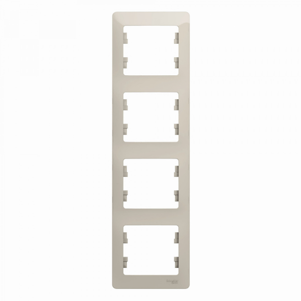 Systeme Electric Glossa Молочный Рамка 4-ая, вертикальная