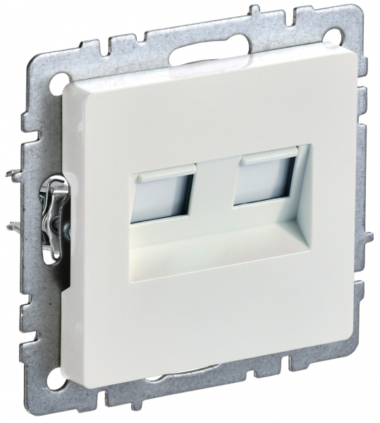IEK BRITE BASE Жемчуг Розетка двойная RJ11+RJ45 кат.5E РК/Т12-БрЖ