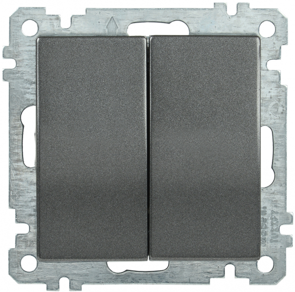 IEK ВС10-2-0-Б Выключатель двуклавишный 10А BOLERO антрацит