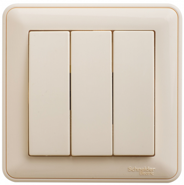Systeme Electric Wessen 59 Беж Выключатель 3-клавишный, 10АХ (в сборе)