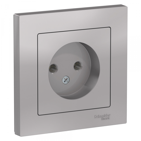 Systeme Electric AtlasDesign Алюминий Розетка б/з, 16А, в сборе