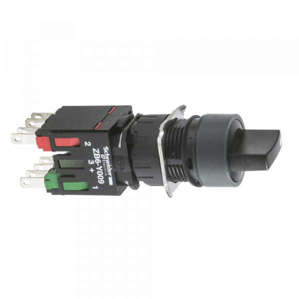 Schneider Electric XB6 Переключатель 1-0-2 с фиксацией чёрный 1НО+1НЗ