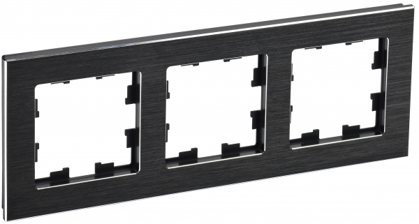 IEK BRITE DECOR Черный металл Рамка 3-м РУ-3-1-БрЧ