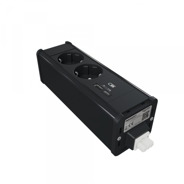 Schneider Electric Unica System+ Блок 2хРозетка (2К+З) и 2хUSB типа A/C АНТРАЦИТ
