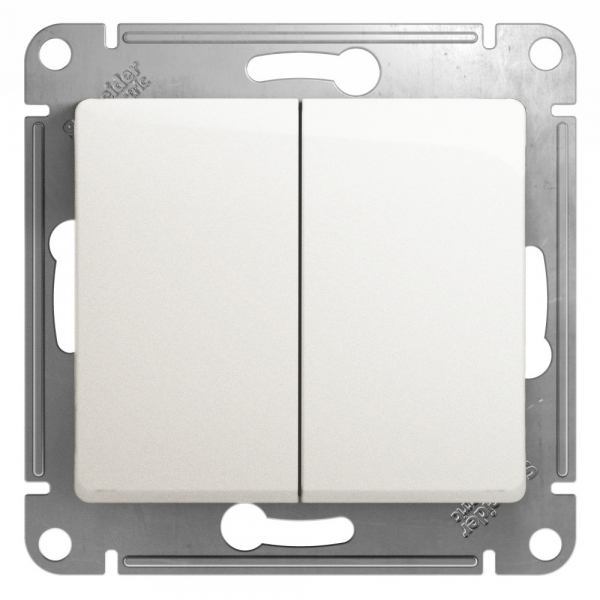 Systeme Electric Glossa Перламутр Переключатель 2-клавишный, сх.6, 10АХ