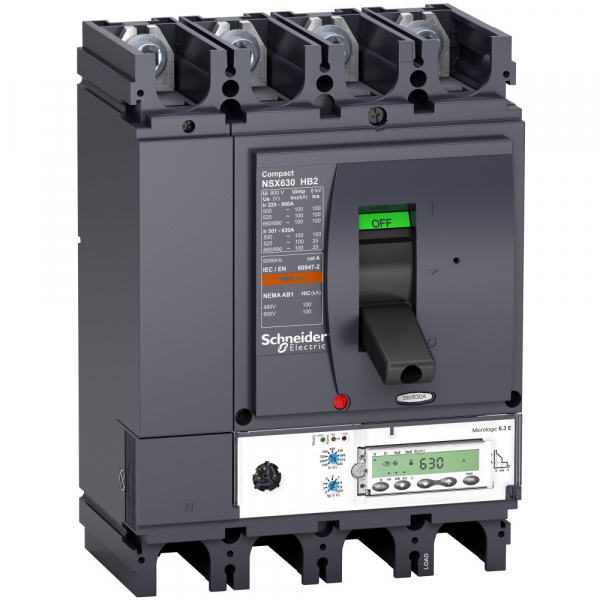 Schneider Electric Compact NS630 4P Выключатель Micrologic 6.3E 630A NSX630HB2 (100кА при 690B)