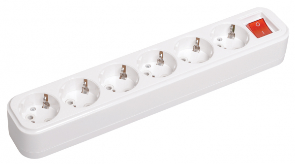 IEK Розетка переносная разб. с выкл. К06В 6 мест CLASSIC