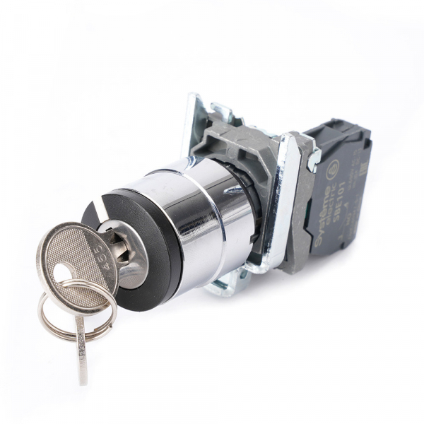 Systeme Electric Переключатель SB4 в сборе модульный 22мм 2 позиции с фиксацией ключ 2пол 1НО