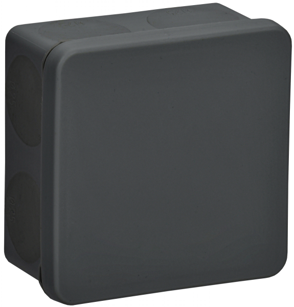 IEK Коробка расп. КМ42435 о/п 80х80х40мм IP67 8 вв. черная