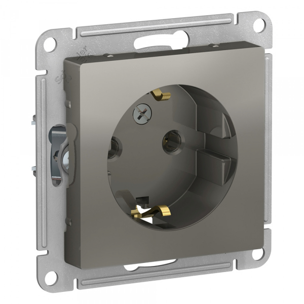 Systeme Electric AtlasDesign Сталь Розетка с/з, 16А, механизм