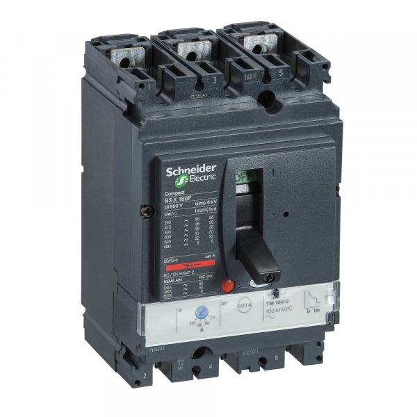 Schneider Electric Compact NSX 160H Автоматический выключатель ТМ160D 3P 3Т