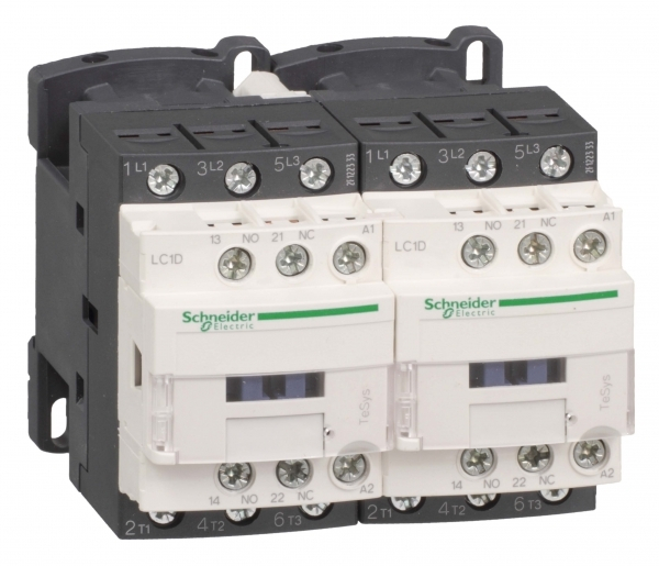 Schneider Electric Contactors D Telemecanique Контактор реверсивный 380В, 9A, 3НО сил.конт. 1НО+1НЗ доп.конт. катушка 24V DC