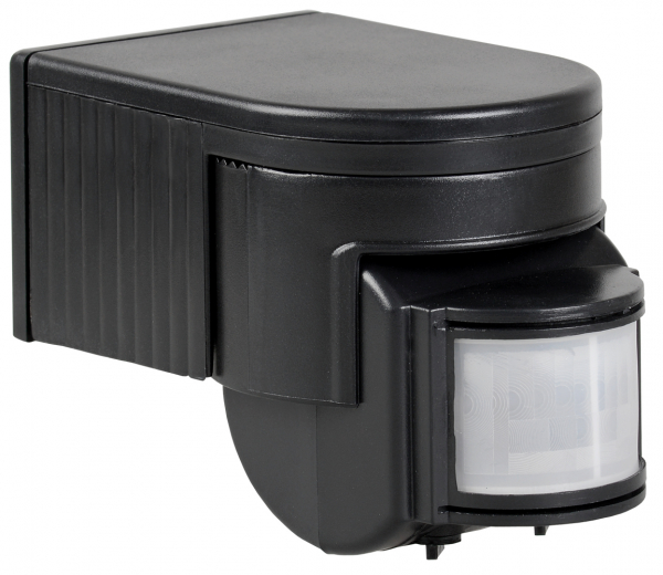 IEK Датчик движения ДД 012 черный, макс. нагрузка 1100Вт, угол обзора 180град., дальность 12м, IP44