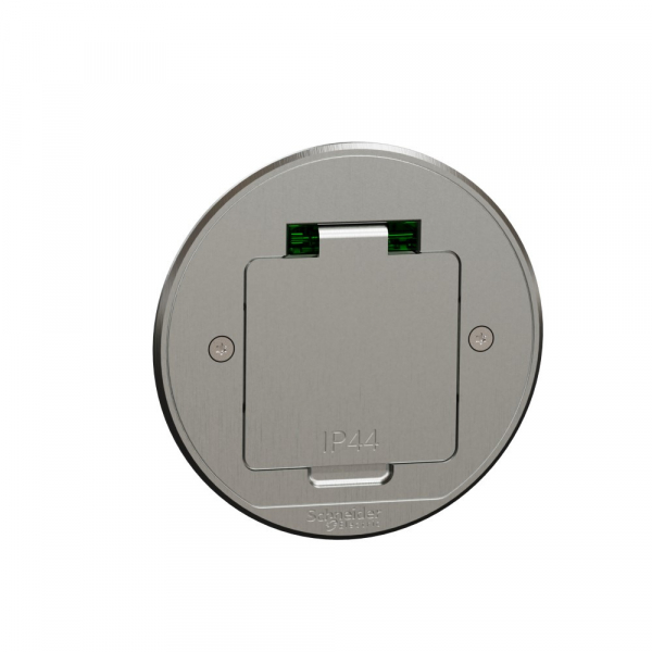 Schneider Electric US+ Люк круглый размер XS с 1 розеткой (2К+З ) металлический IP44