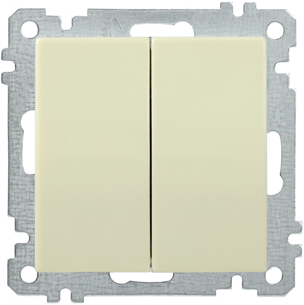 IEK ВС10-2-0-Б Выключатель двуклавишный 10А BOLERO кремовый