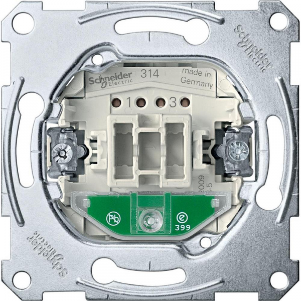 Schneider Electric Merten Механизм выключателя 2-полюсного 1-клавишного с индикацией, 16 АХ, 250В