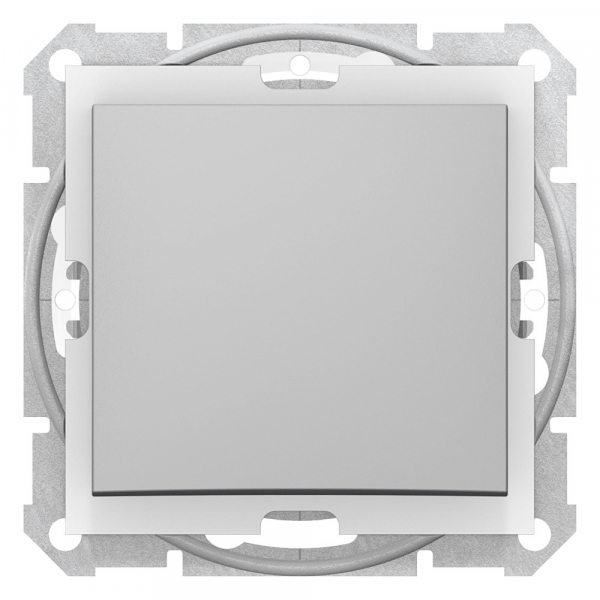 Schneider Electric Sedna Алюминий Выключатель 1-клавишный 10А , IP44 (сх.1)