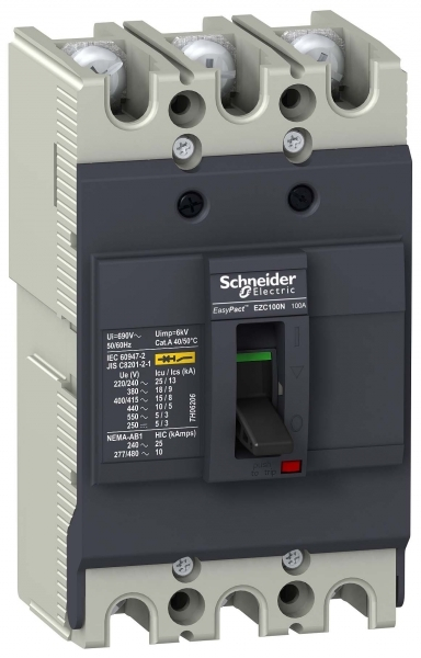 Schneider Electric EasyPact EZC 100N Автоматический выключатель 3P/3T 80A 18кA/380В
