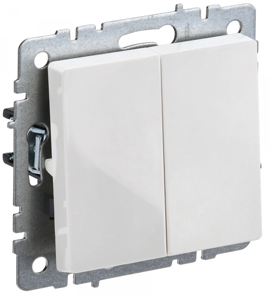 IEK BRITE BASE Белый Выключ. 2-кл прох 10А ВС10-2-6-БрБ