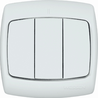 Schneider Electric Wessen Рондо Бел Выключатель 3-клавишный 10А (в сборе)