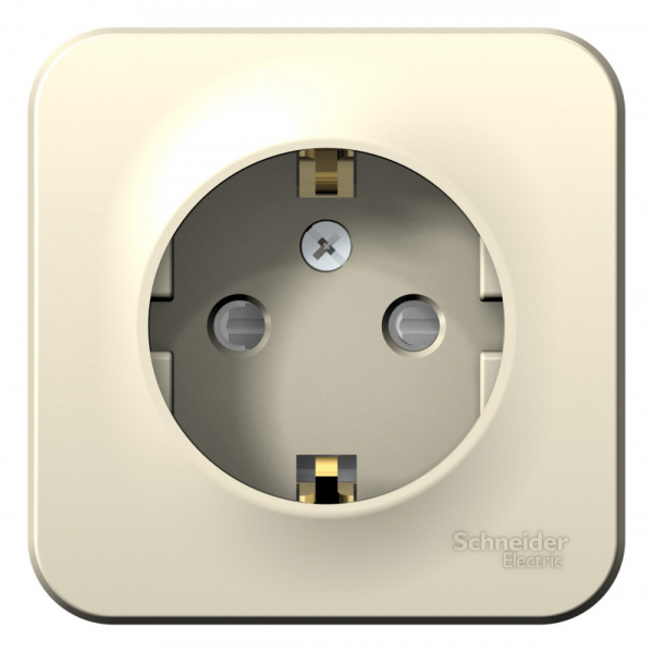 Systeme Electric Blanca наруж Молочная Розетка с/з со шторками 16А, 250В, изолир. пластина
