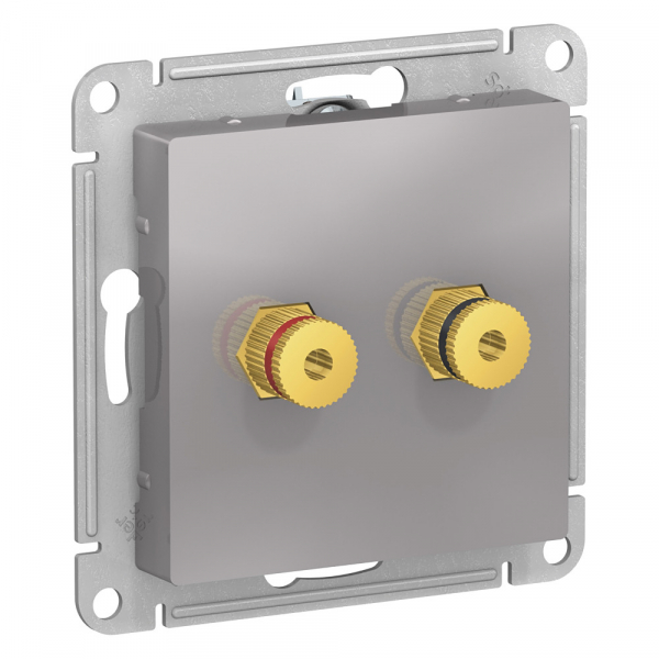 Systeme Electric AtlasDesign Алюминий Аудиорозетка двухместная