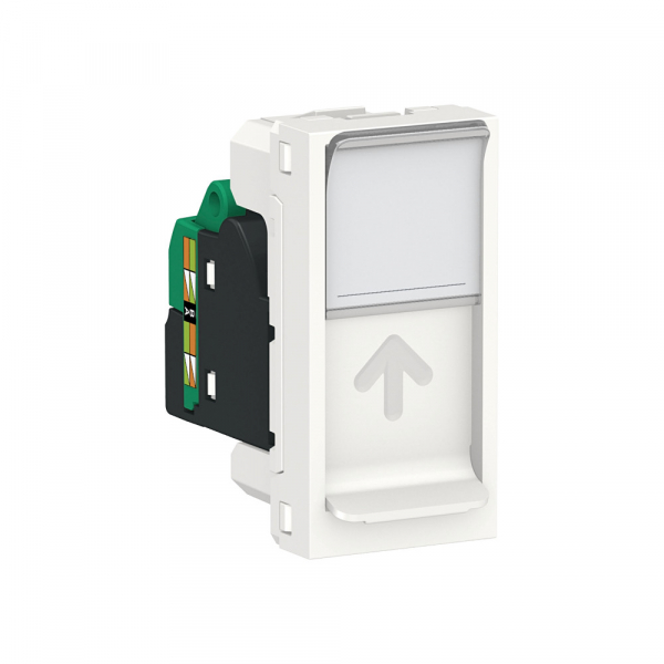 Schneider Electric Unica Modular Бел Розетка компьютерная, RJ45, одиночная кат. 5е STP, 1 модуль