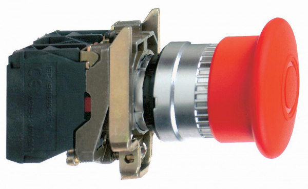 Schneider Electric XB4 Кнопка аварийная грибок головка 40мм, 1НЗ+1НО, возврат вытягиванием