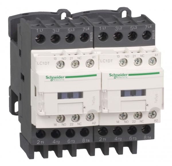 Schneider Electric Contactors D Контактор реверсивный 4P (4НО), АС1 40А, НО+НЗ, 110В 50/60Гц, мех.блокировка