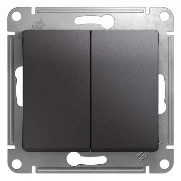 Systeme Electric Glossa Графит Переключатель 2-клавишный, сх.6,10AX