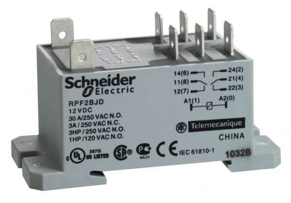 Schneider Electric Реле 2 перекидных контакта 12В DC